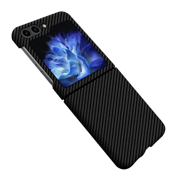 Samsung Galaxy Z Flip 5 Carbon Fiber Real Aramid Kevilar Case-Black