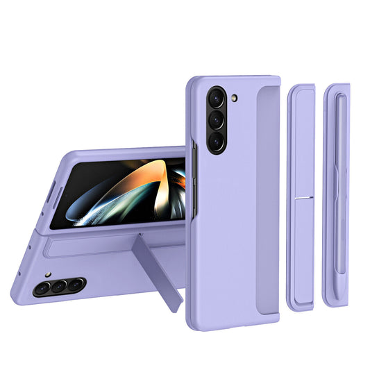 Samsung Galaxy Z Fold 5 Shockproof S Pen Stand Cover-Light Purple