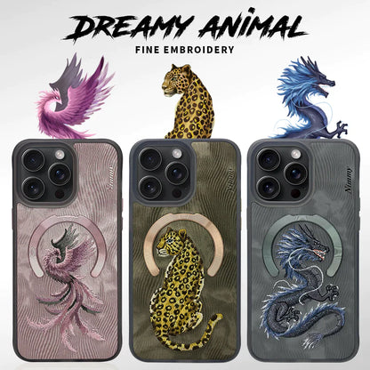 iPhone 15 Pro Nimmy Official Fantasy Animal Leather Case with Magsafe - Phoenix