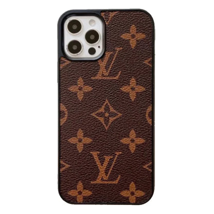 iPhone 15 Pro Louis Vuitton LV Leather Case - Brown