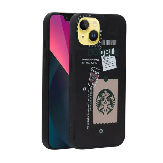 iPhone 14 Starbucks Reflective Mirror Case - Double