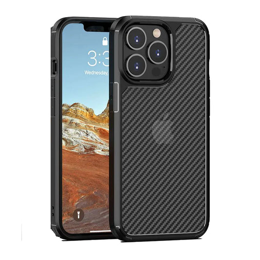 iPhone 13 Pro Case Carbon Fiber Series [Military Grade Drop Tested], - Black