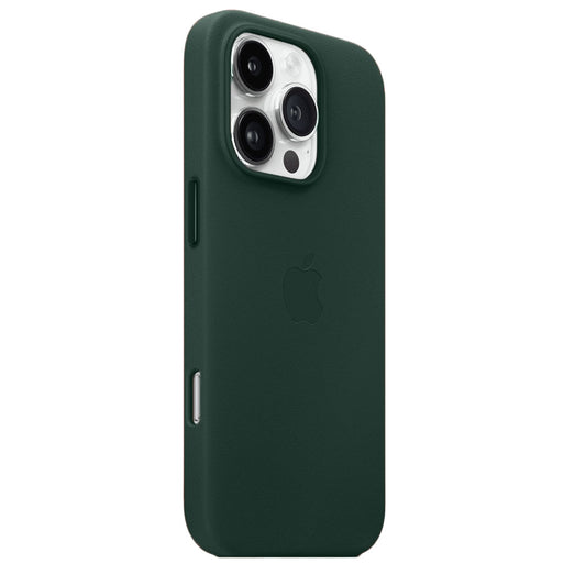 iPhone 16 Pro Leather Back Cover Case - Green