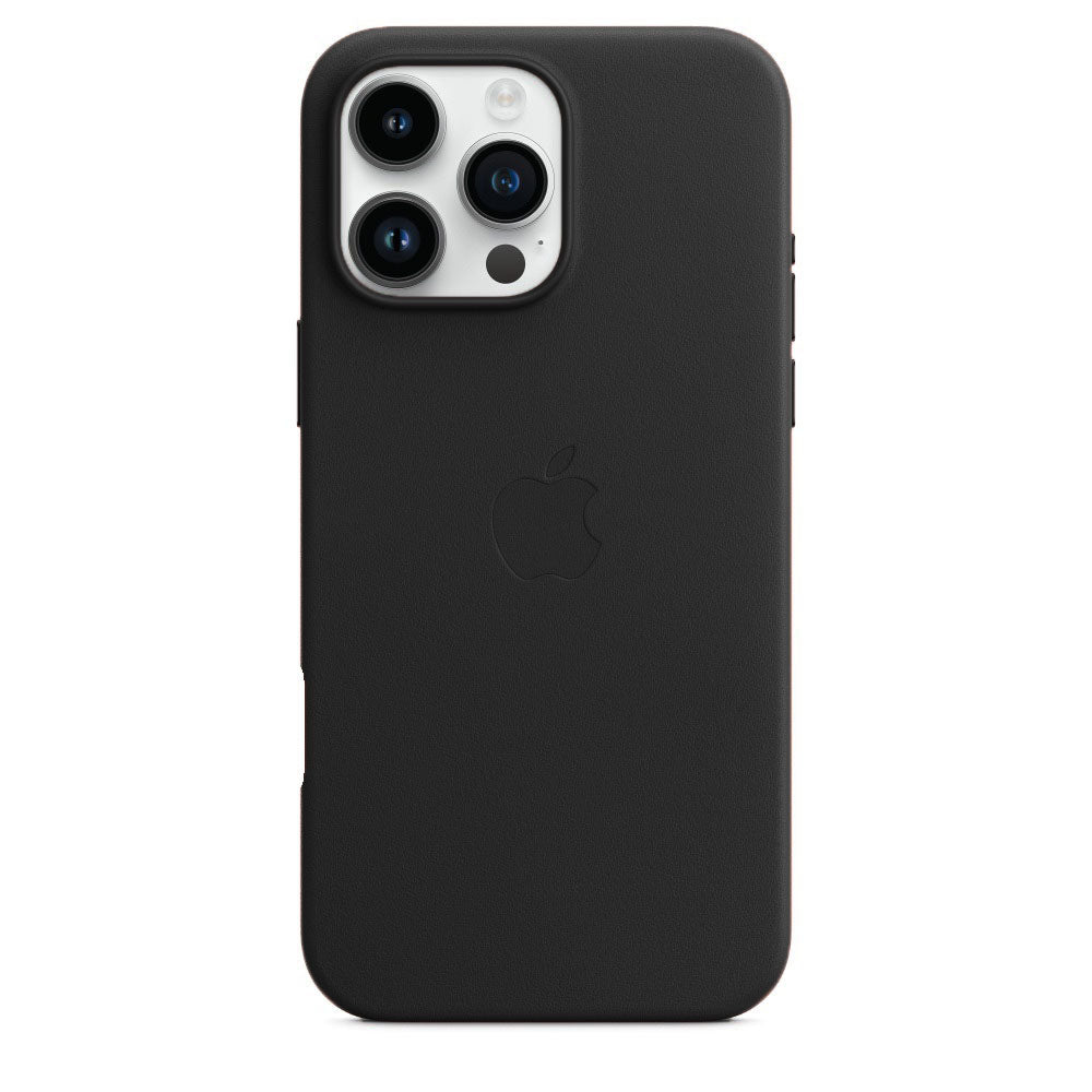 iPhone 16 Pro Leather Back Cover Case - Black