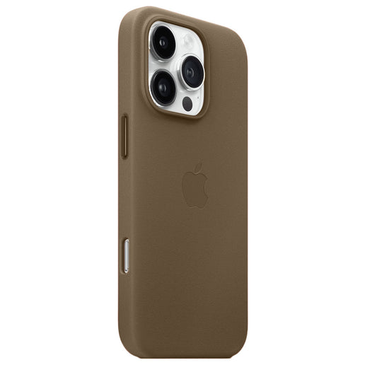 iPhone 16 Pro Leather Back Cover Case - Mild Brown