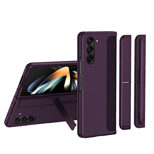 Samsung Galaxy Z Fold 5 Shockproof S Pen Stand Cover-Dark Purple