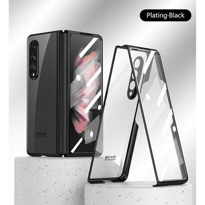 Samsung Galaxy Z Fold 3 Electroplated Transparent Camera Protection Case- Black