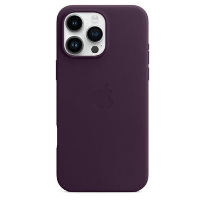 iPhone 16 Pro Leather Back Cover Case - Purple