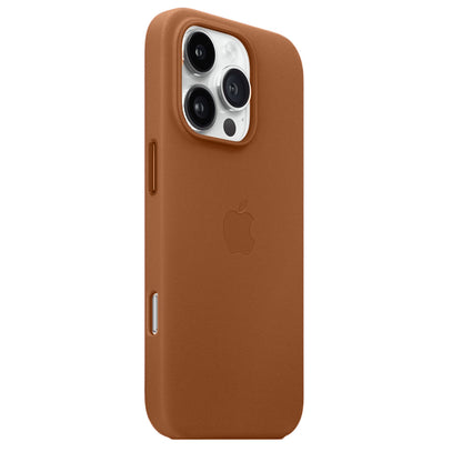 iPhone 16 Pro Max Leather Case with MagSafe & IC Animation - Saddle Brown