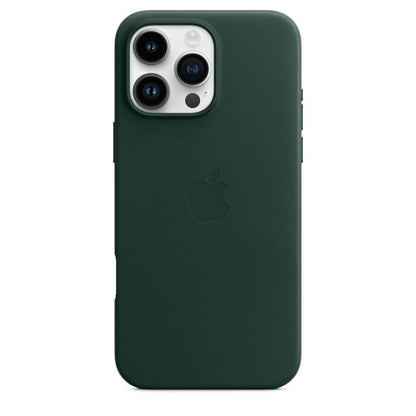 iPhone 16 Pro Leather Back Cover Case - Green