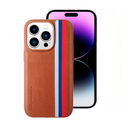 iPhone 14 Pro HBD Tri Stripes Premium Series Leather Case