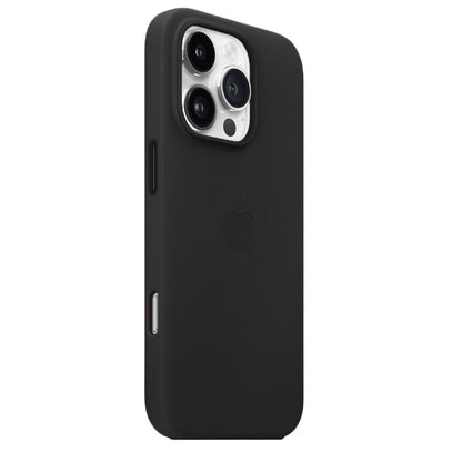 iPhone 16 Pro Leather Back Cover Case - Black