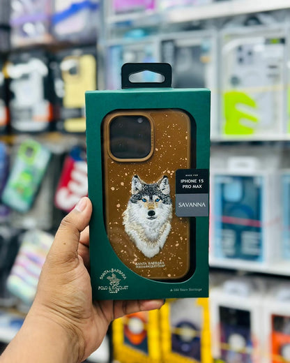 iPhone 15 Pro  Savanna Series Santa Barbara Leather Case - Wolf