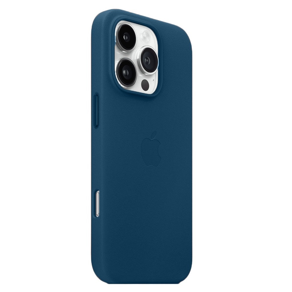 Leather Back Cover Case for iPhone 16 Pro Max - Blue