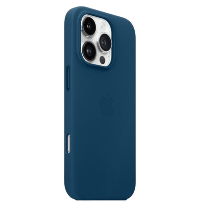 iPhone 16 Pro Leather Back Cover Case - Blue