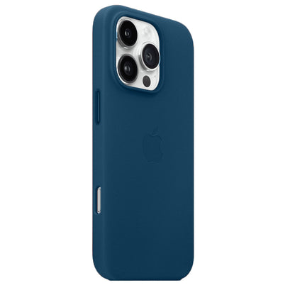 iPhone 16 Pro Max Leather Case with MagSafe & IC Animation - Blue