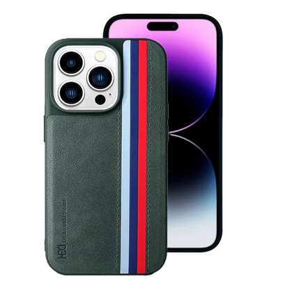 iPhone 14 Pro HBD Tri Stripes Premium Series Leather Case