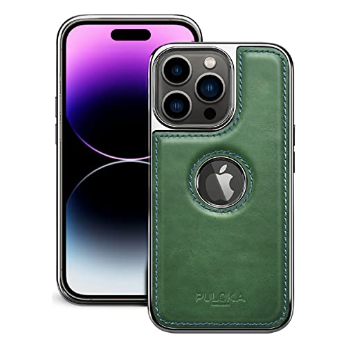 iPhone 15 Pro Max Premium Quality Luxurious Leather Case - Green