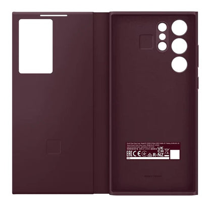 Samsung Galaxy S22 Ultra S-View Window Flip Protective Cover - Wine