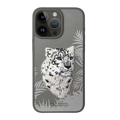 iPhone 15 Pro Savanna Series Santa Barbara Leather Case - Titanium