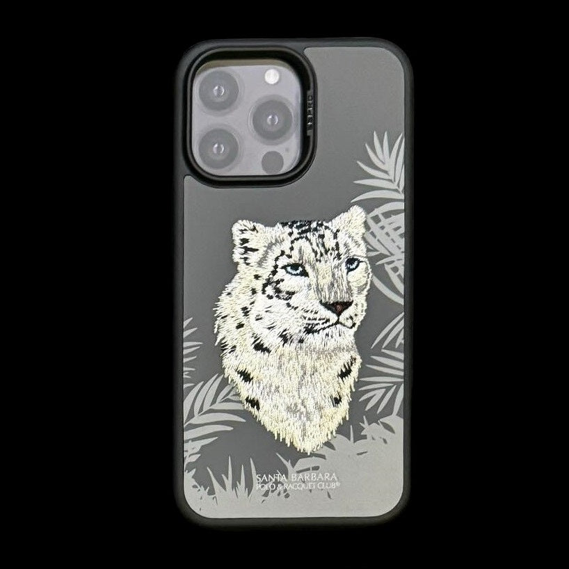 iPhone 15 Plus Savanna Series Santa Barbara Genuine Leather Case - Gray