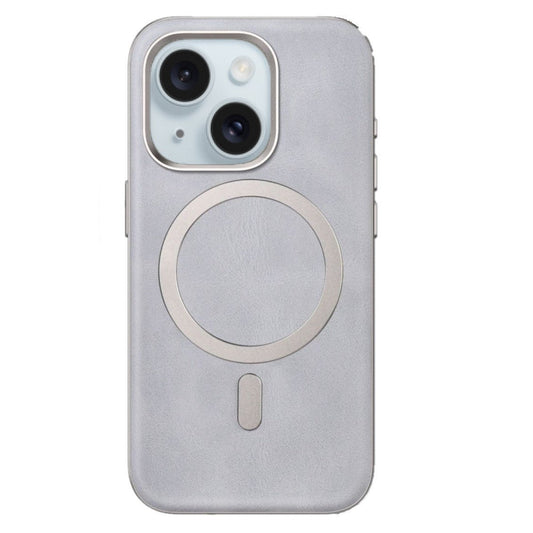 iPhone 15 leather Magsafe show case - Gray