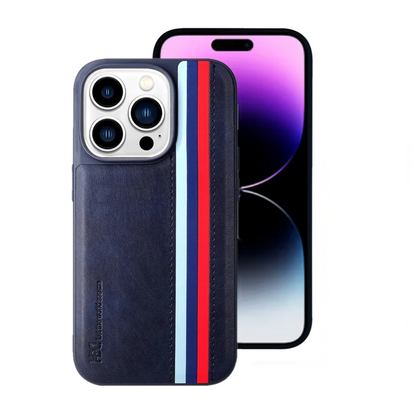 iPhone 14 Pro HBD Tri Stripes Premium Series Leather Case