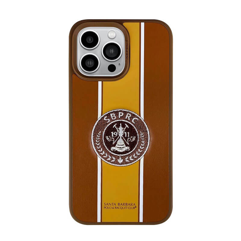 iPhone 14 Pro Santa Barbara Gareth Series Leather Case - Brown