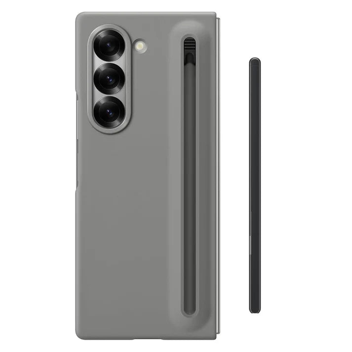 Samsung Galaxy Z Fold6 Slim Skin Feel S Pen Case with Front Glass Protection & Stylus Included - Gray