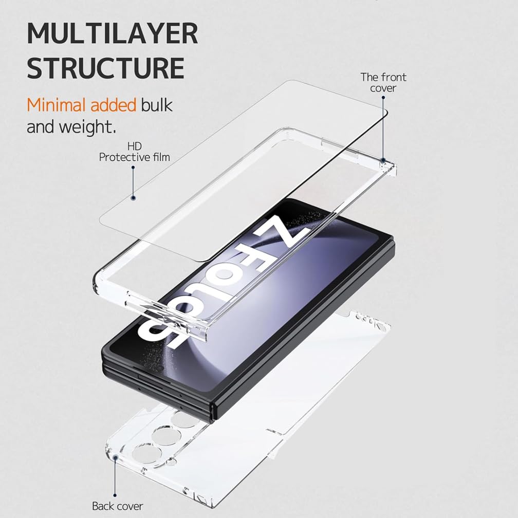 Samsung Galaxy Z Fold6 Cristal Clear Transparent Case with S Pen & Front Glass Protection - Clear