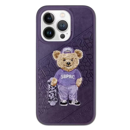 iPhone 14 Pro Santa Barbara Crete Series Genuine Leather Case - Purple