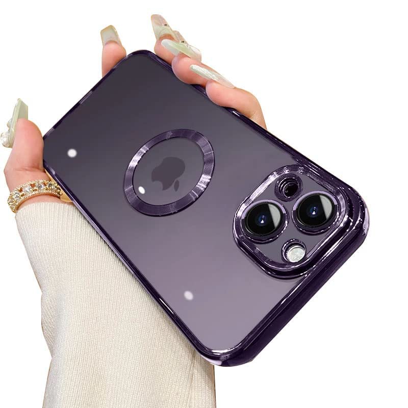 iPhone 14 Transparent Electroplating Case with Camera Protection