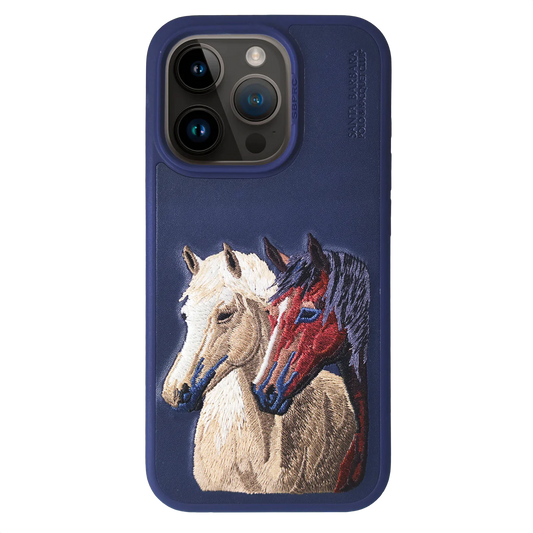 iPhone 16 Pro Santa Barbara Isidor Series Genuine Leather Case - Blue