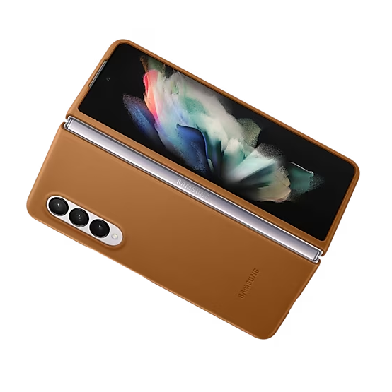 Samsung Galaxy Z Fold 4 Leather Case - Brown