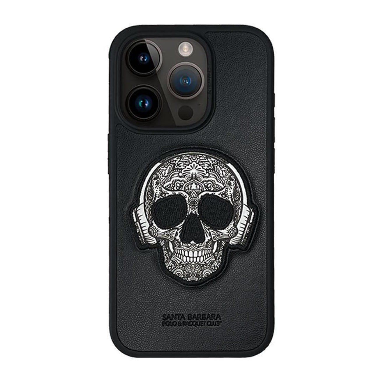 iPhone 15 Pro Santa Barbara Patti Series Leather Case - Black