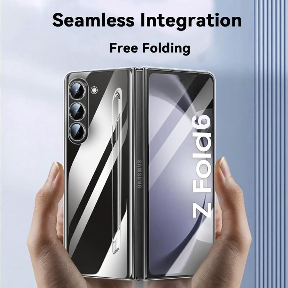 Samsung Galaxy Z Fold6 Cristal Clear Transparent Case with S Pen & Front Glass Protection - Clear