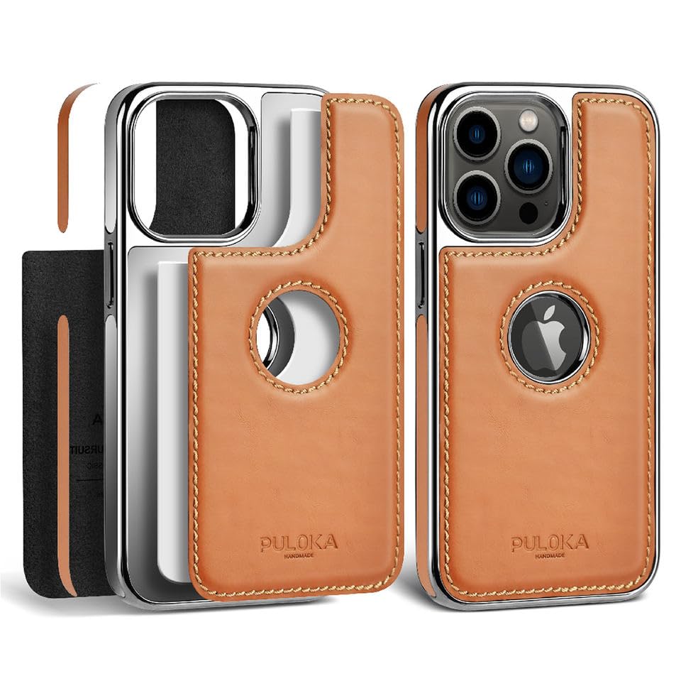 iPhone 15 Pro Max Premium Quality Luxurious Leather Case - Tan