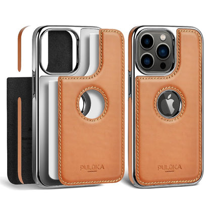 iPhone 15 Pro Max Premium Quality Luxurious Leather Case - Tan