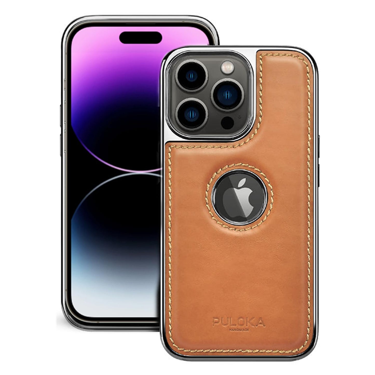 iPhone 15 Pro Premium Quality Luxurious Leather Case - Tan