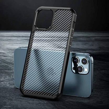 iPhone 12 Pro Max Carbonfiber Transparent Hybrid Shockproof Case