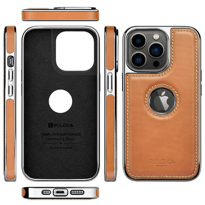 iPhone 15 Pro Max Premium Quality Luxurious Leather Case - Tan