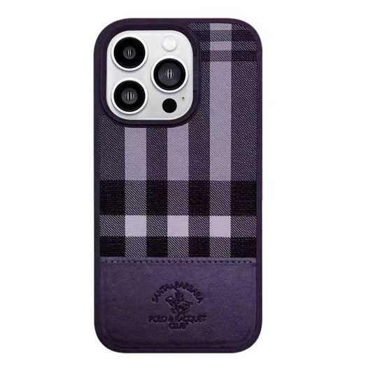 iPhone 14 Pro Santa Barbara Cyril Series Leather Case - Purple