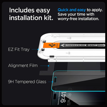 Easy Fit Privacy Tempered Glass Screen Protector For iPhone 15 - Pack of 2