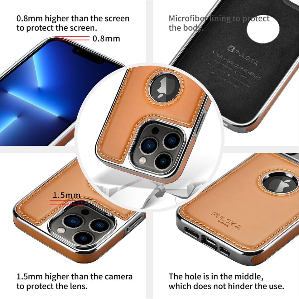 iPhone 15 Pro Max Premium Quality Luxurious Leather Case - Tan