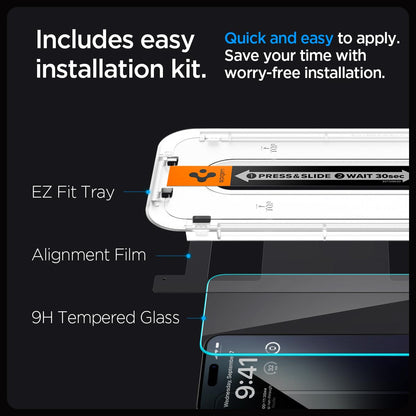 Easy Fit Tempered Clear Glass Screen Protector For iPhone 15 Plus  - Pack of 2