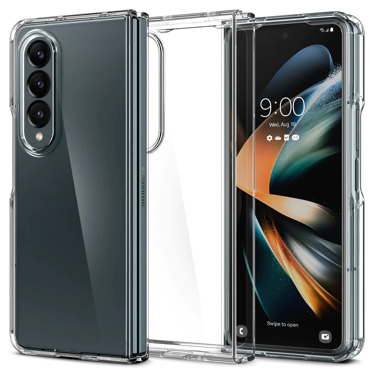 Samsung Galaxy Z Fold 3 Transparent Case with Bumper Camera Protection - Transparent