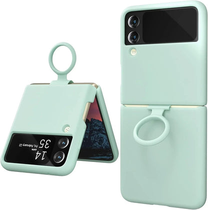 Samsung Galaxy Z Flip 4 Silicon Case Liquid Silicon Inner Fabric with Logo-Mint