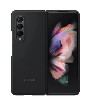 Samsung Galaxy Z Fold 4 Silicon Case with Inner Fabric - Black