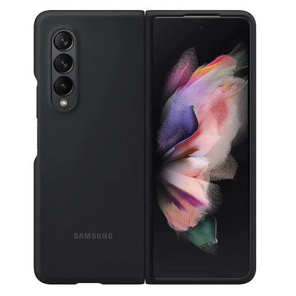 Samsung Galaxy Z Fold 4 Silicon Case with Inner Fabric - Black