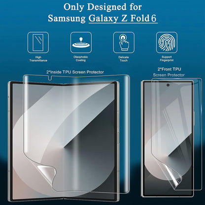 Samsung Galaxy Z Fold 6 Hydrogel Film Protector Full Body Protection  (Outer + Inner Screen) Pack of 3 - Clear Glossy